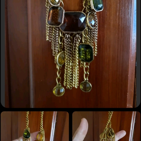 Sparkling Sage Statement Necklace - Picture 2 of 4